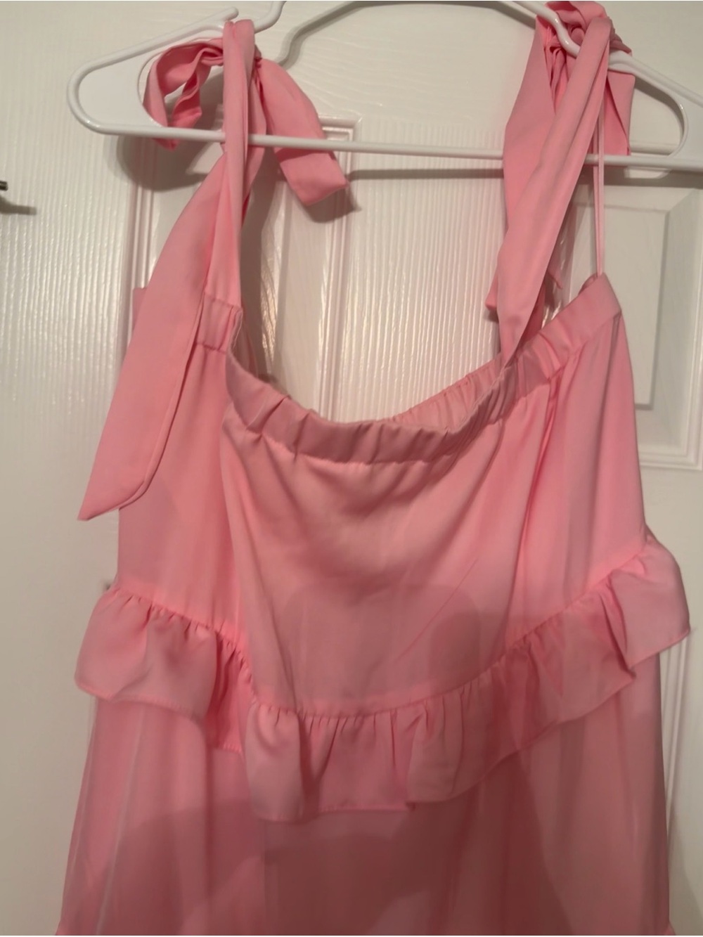 Fantastic Fawn Pink Ruffle Maxi Dress